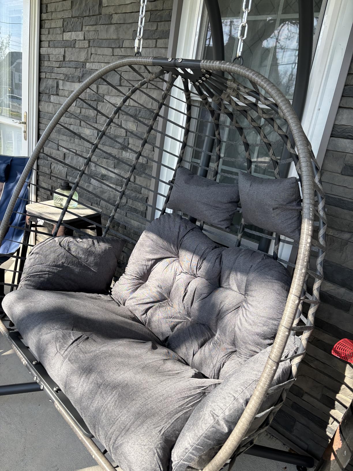 Hanging egg chair, foldable design