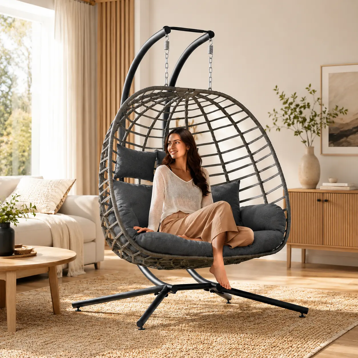 Sillón colgante tipo huevo, imagen 4