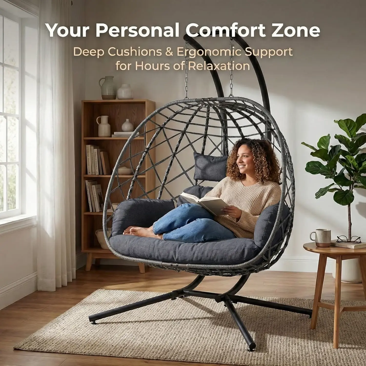 Sillón colgante tipo huevo, imagen 7
